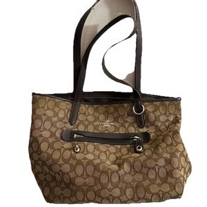 Coach Tan and Brown Signature Tote